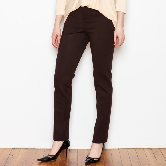 J Crew Maddie Full Length Trouser Pant Size 00 Brown Wool - Picture 1 of 8